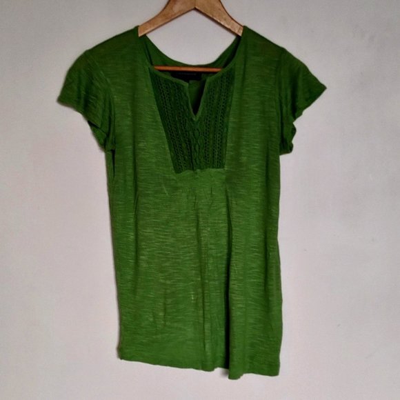 Cottonworld grass green asymmetric half sleeves top blouse unique colour - Picture 2 of 8